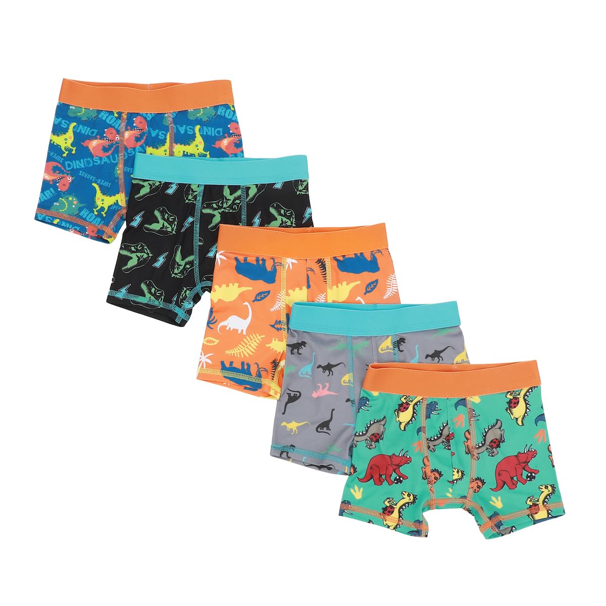 Bioworld Dinosaur AOP Toddler Boys 5-Pack Boxer Briefs-5T