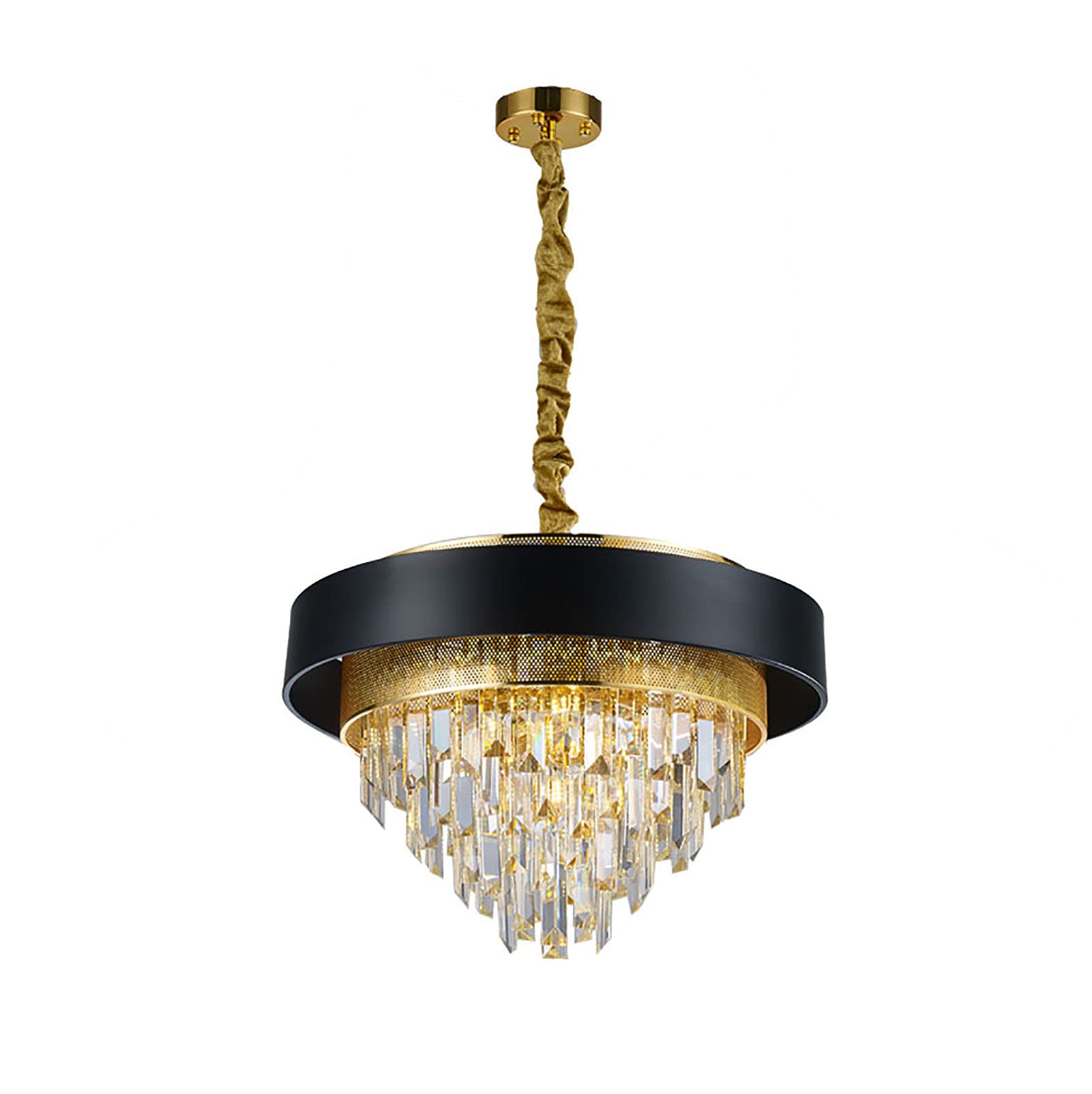 Plafonnier de luxe en cristal contemporain blanc pour grand salon chic - 8