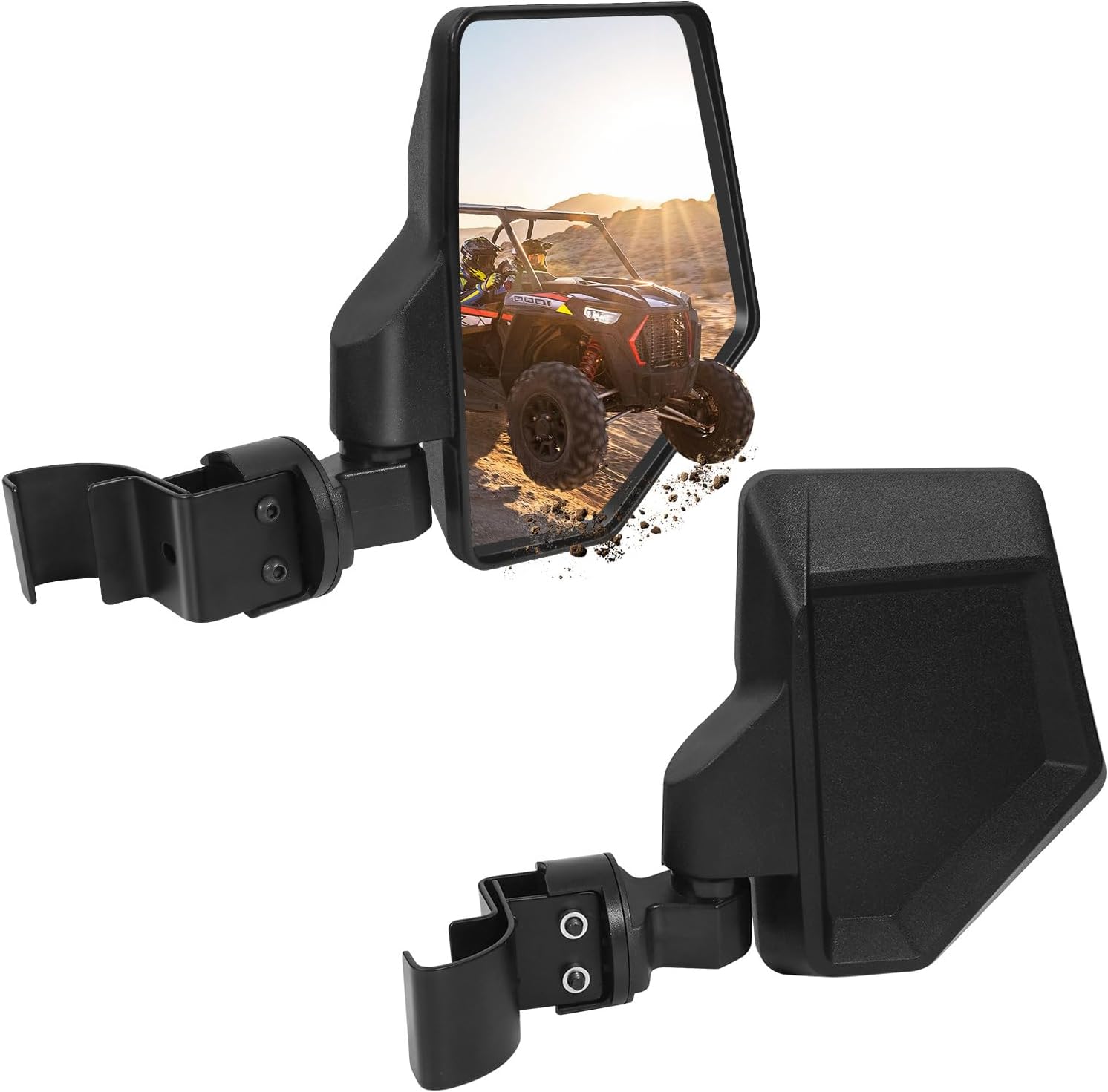 Expandable Adjustable UTV Side Mirrors for ROPS Pole, Large A-Pillar Mirrors Compatible with Polaris Ranger XP 1000/New XP 1000 2018-2026 & CFMOTO UFORCE U10
