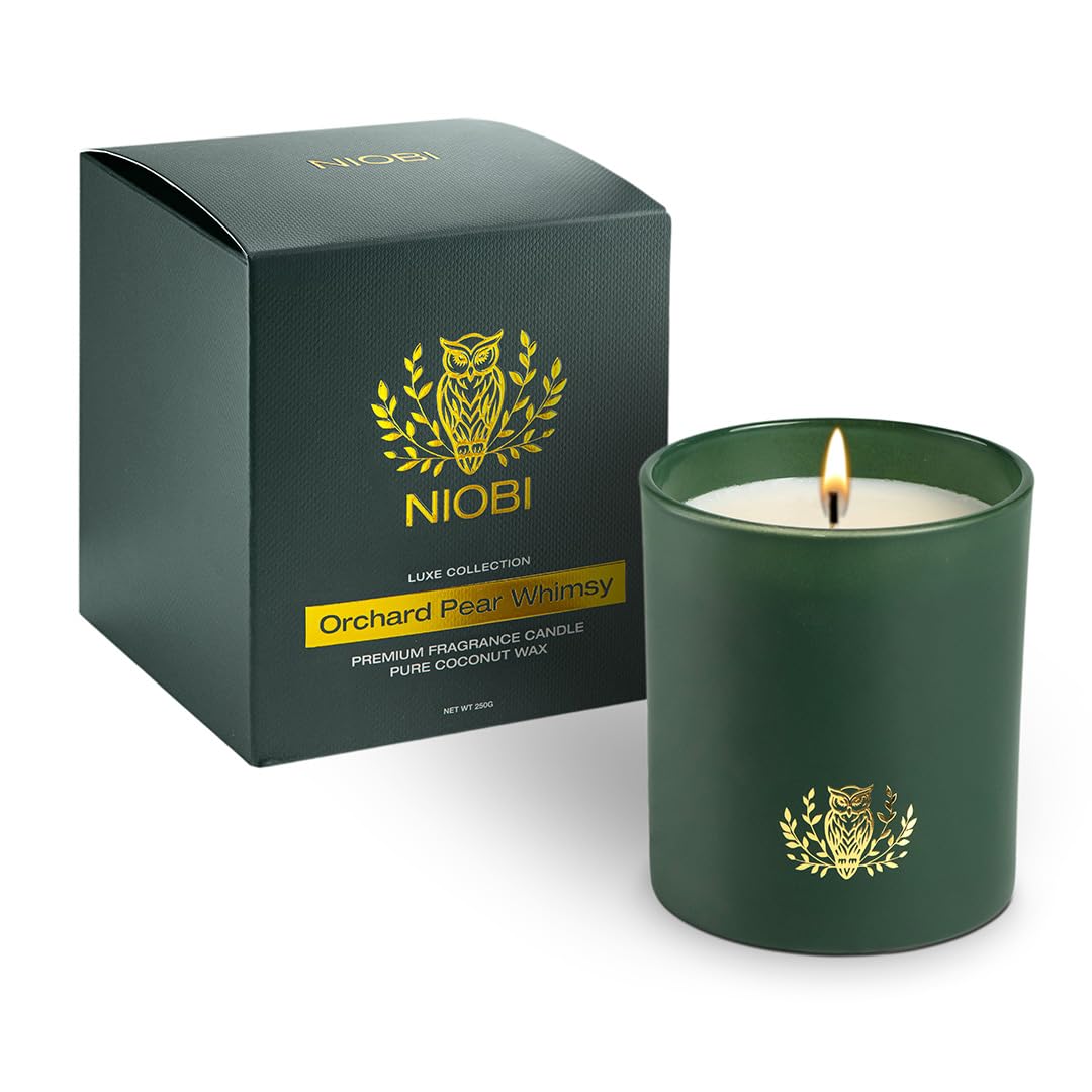 Orchard Vela perfumada de pera vertida a mano, cera de colza y coco, 250 g