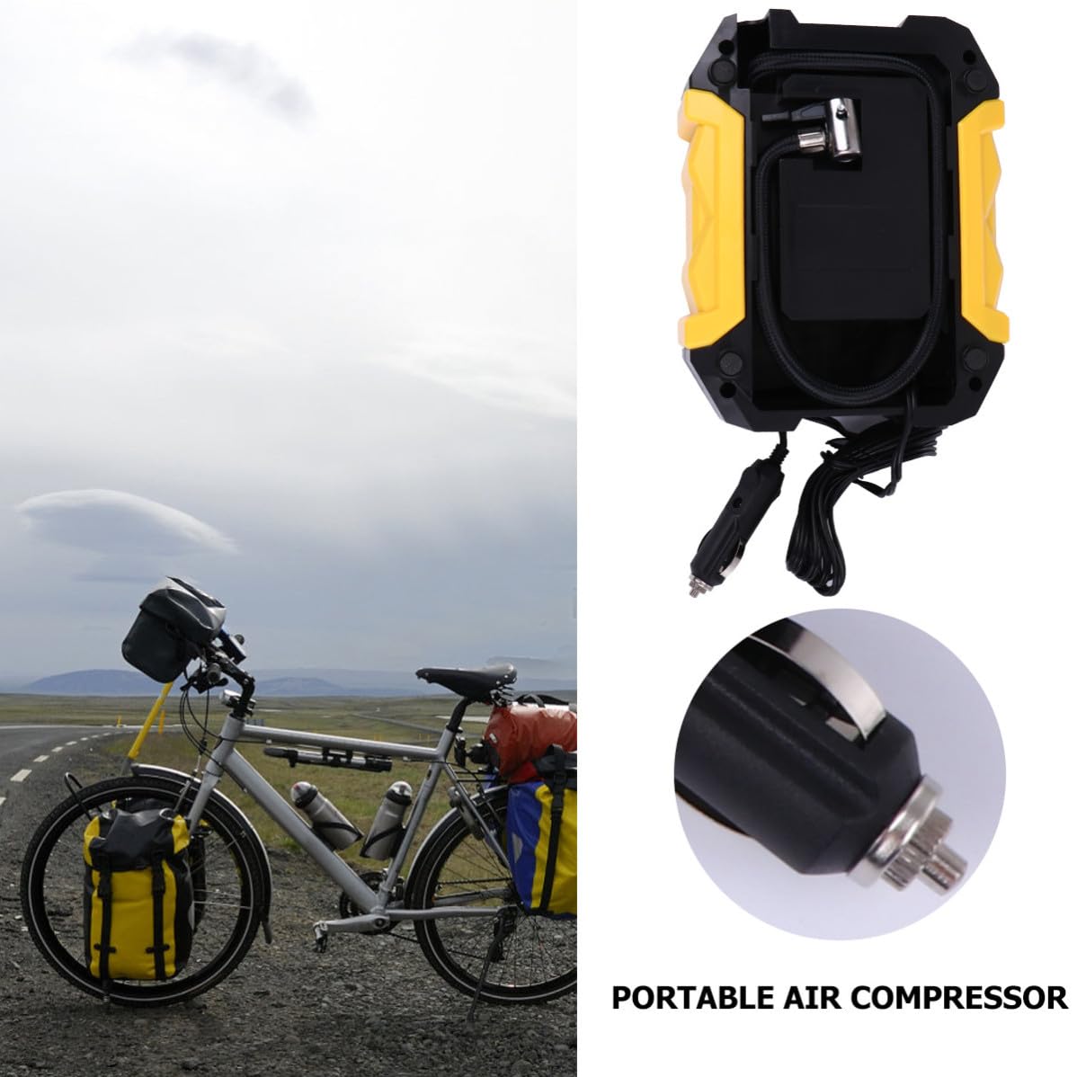 Gonfleur de Pneus Portable Numérique 2000mah pour Moto et Voiture