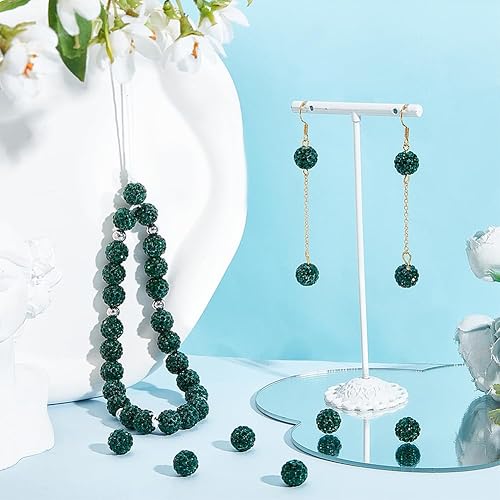 Miniatura 23 de PH PandaHall Alrededor de 100 cuentas de diamantes de imitación rojos de 0.394 pulgadas (0.394 in) cuentas de arcilla polimérica con cuentas