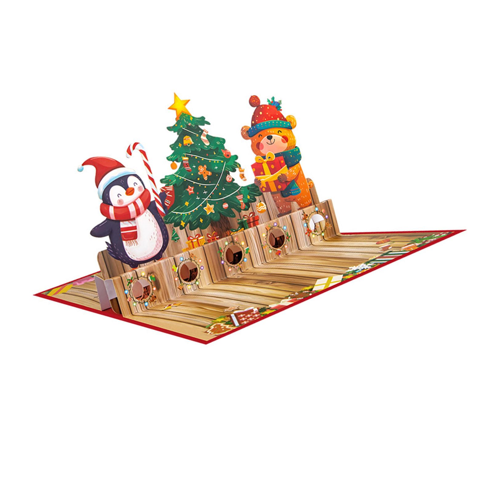 Tsophreniq Popup Christmas Cards with Envelopes Winter Scene 3D Greeting Cards Popup Card for Share Holiday Pleasure Tree Card