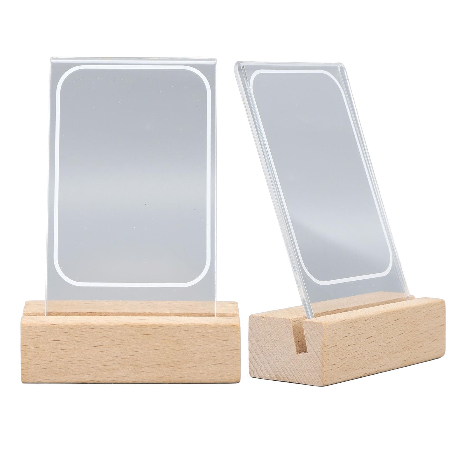 Azonee 2 Pcs Glowing Clear Acrylic Picture Frame, 3 Inch Mini Tabletop Picture Frame for Instax Mini 11/9/8/EVO Instant Film Photo, Warm Light Table Photo Frame for Polaroid 3" Film Photo