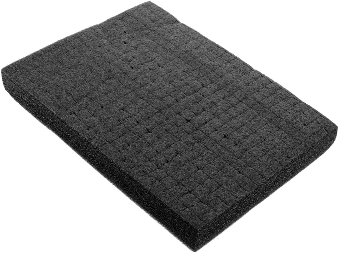 jojofuny Black Grid Foam Block 500x300x30mm Pick and Pluck Foam Insert Sheet for Case Protection Packaging Cushioning and Transportation