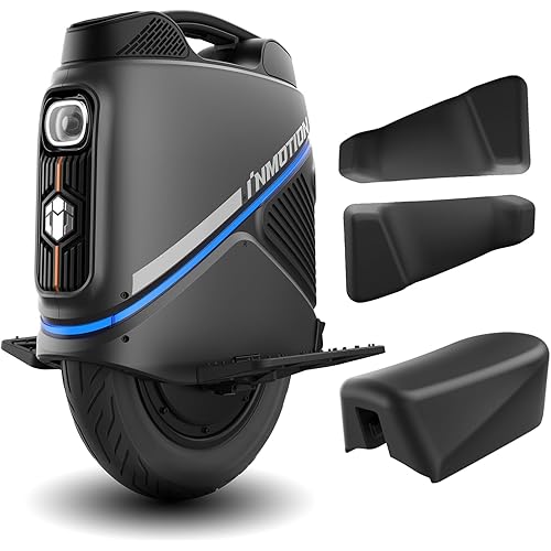 INMOTION V9 Electric Unicycle with Seat & Leg Pads for Adults – 16” Self-Balancing EUC with Suspension, One Wheel Scooter with GPS Tracking & Remote Lock (UL-2272 Certified)