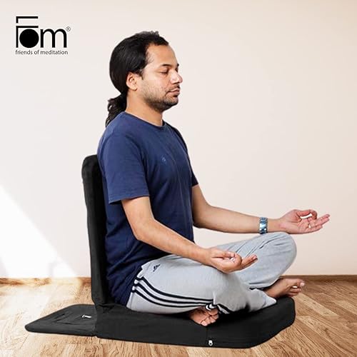 Miniatura 2 de Friends Of Meditation Silla de yoga y meditación Back Jack (18 X 18 pulgadas) Negro -,Granate,negro, (Pack of 4 BJ Black),(Pack of 4 BJ