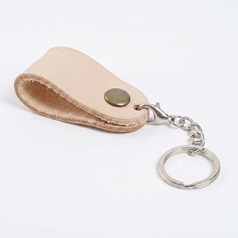 Genuine Leather Cap Keychain Remover Finger Saver-White Color Version