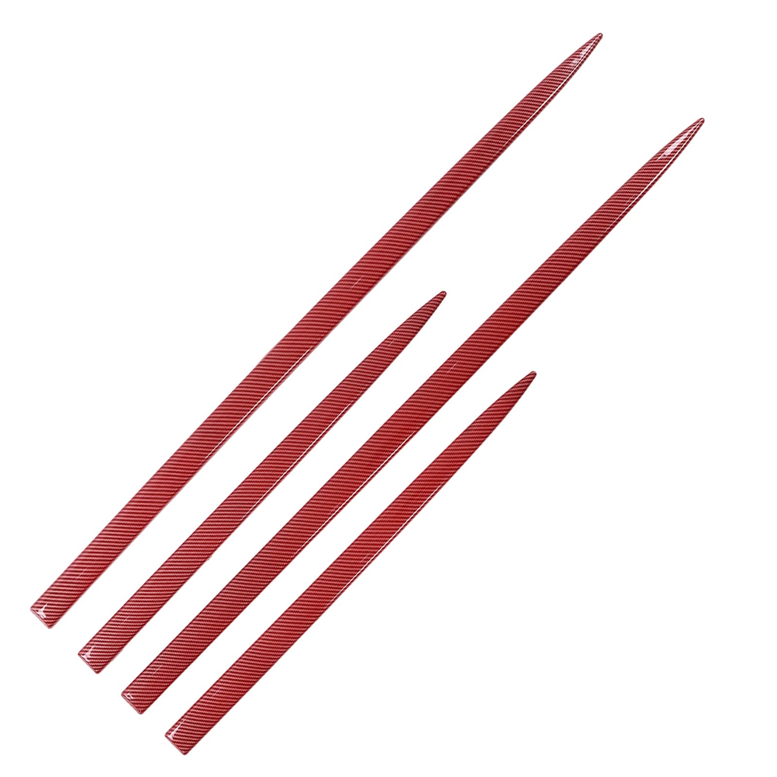 Embellecedor Lateral de Carrocería Universal de Fibra de Carbono Roja de 4 Piezas para Automóviles - Pegatinas Protectoras para Puertas de Automóviles