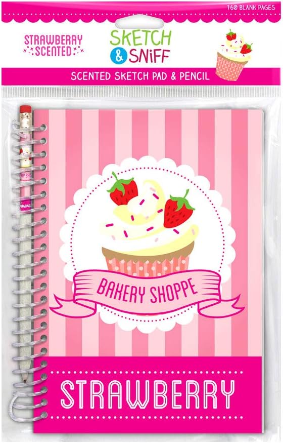 Scentco Scented Sketchbook, Sniff Smelly Fun Notebook, 8.3" x 5.8", Strawberry Cupcake
