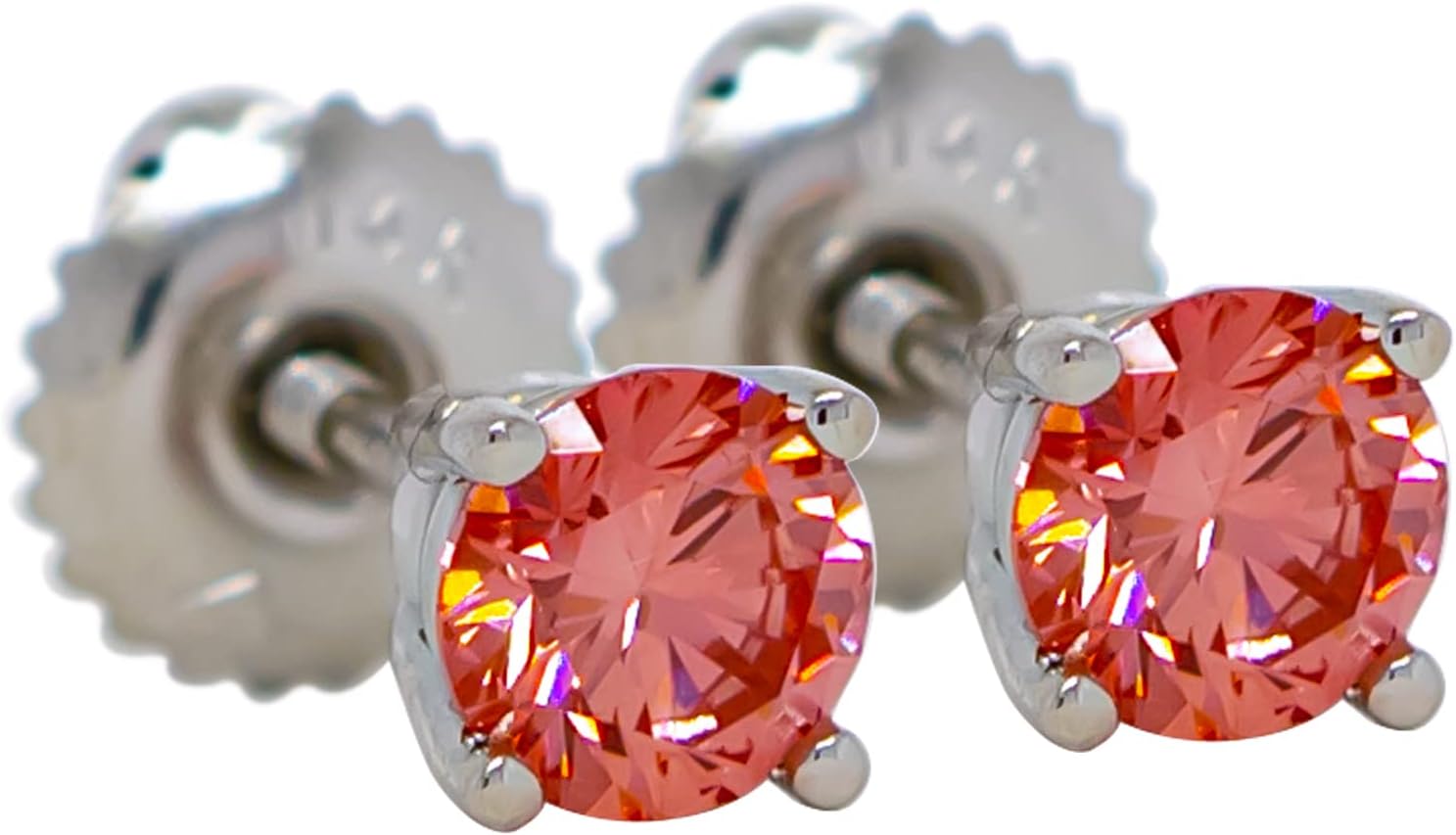 14k Gold Earrings 1.00 Carat Lab-Created Diamond Stud Womens Screw Back VS2-SI1