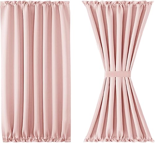 Miniatura 297 de DWCN Cortinas para puerta francesa: cortina térmica con bolsillo para barra para puertas con ventana de cristal, puertas de cocina y patio