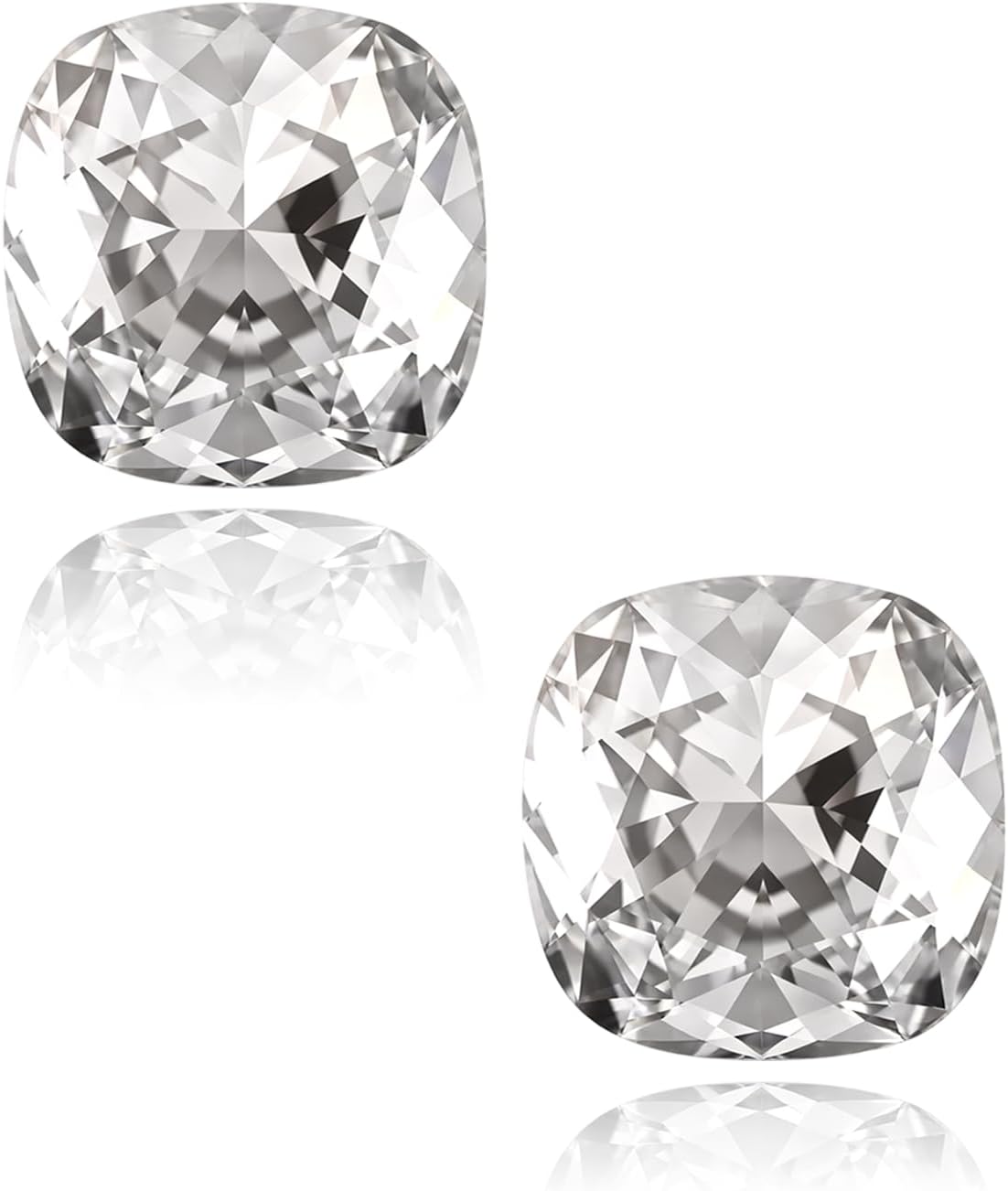 10MM Square Cubic Zirconia Stud Earrings - Hypoallergenic Princess Cut CZ 925 Sterling Silver Post Studs for Women