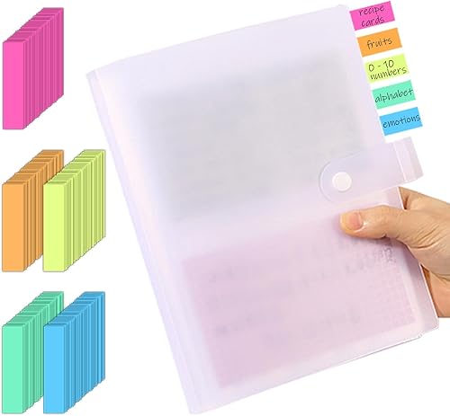 BetterJonny Organizador de tarjetas de índice de 3 x 5, tarjetas de índice, soporte de plástico transparente, organizador de libros, soporte para