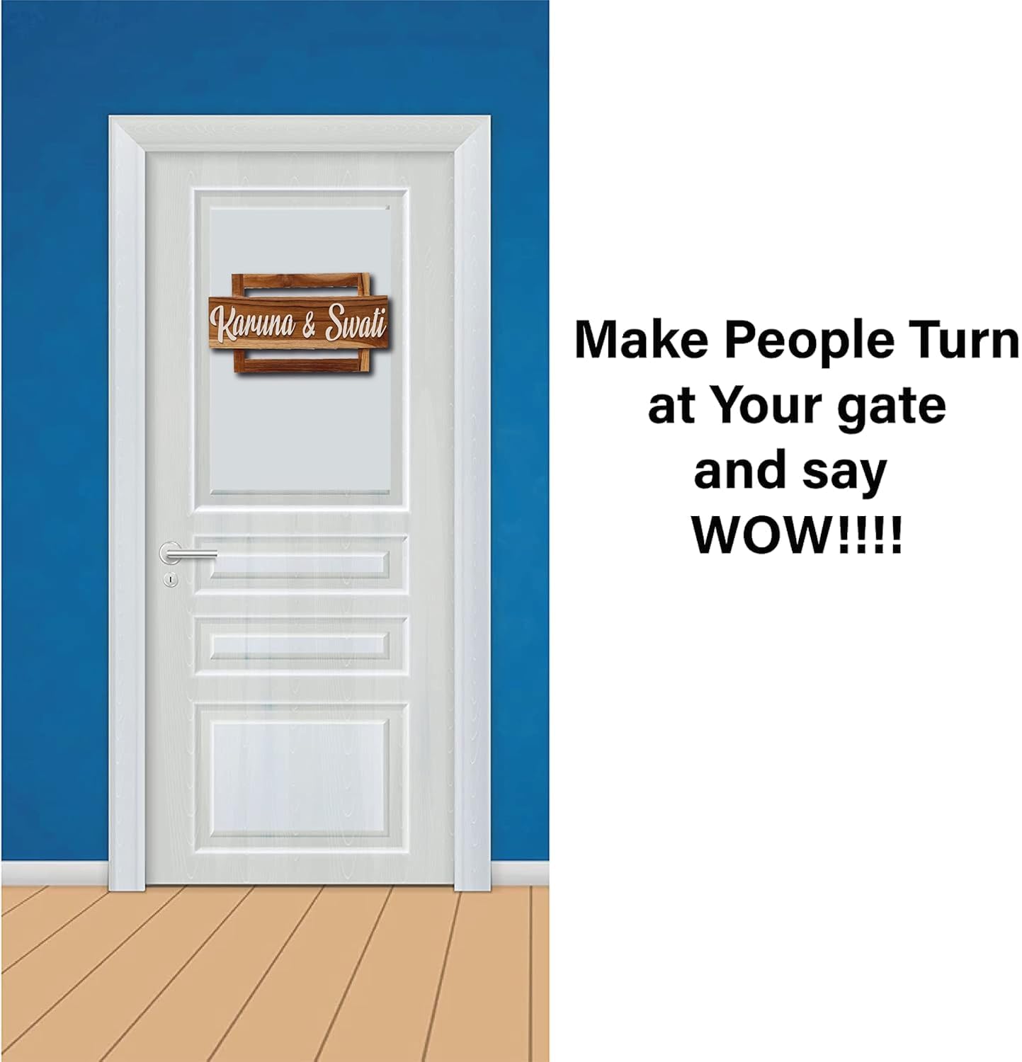 Personalized Door Name Plate for Home Entrance - 15X7 inch Wooden with 3D Letters - Ideal for Office, and Outdoor Entrances - Perfect as a Gift | Custom Name Plate For Home, Office | Pure Wood with Acrylic letters | Beautiful Decor — Amazon image 8