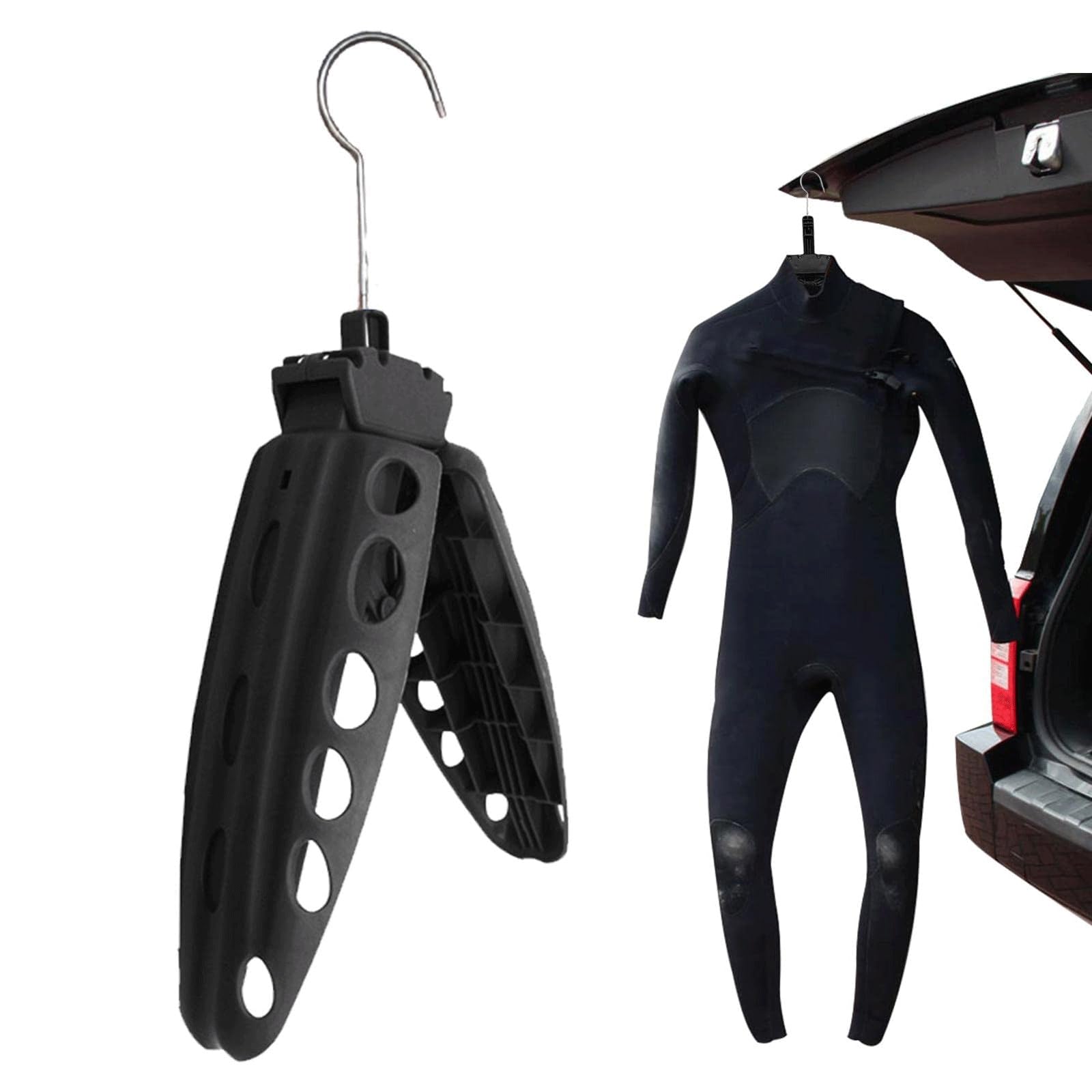 Perchas, Percha Neopreno ABS Calado Plegable Multicolor(Nero)