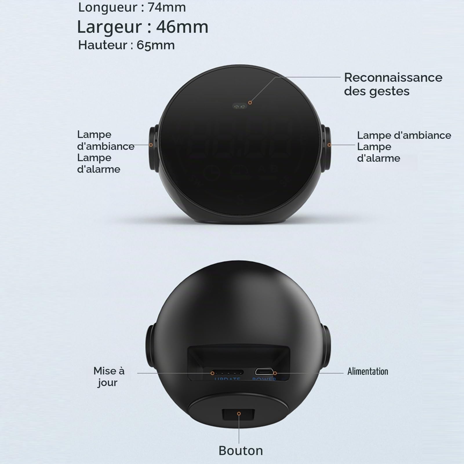 HUIOP Altimètre Voiture, Compteur de Vitesse du Système GPS H600G Affichage Numérique Compteur d’Altitude et de Vitesse Affichage Tête Haute