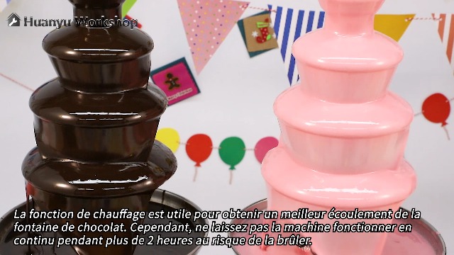 Fontaine à Chocolat 4 Niveaux - 1,8L, 170W | En Acier Inoxydable, Facile à Nettoyer | Pour Fêtes, Anniversaires, Mariages