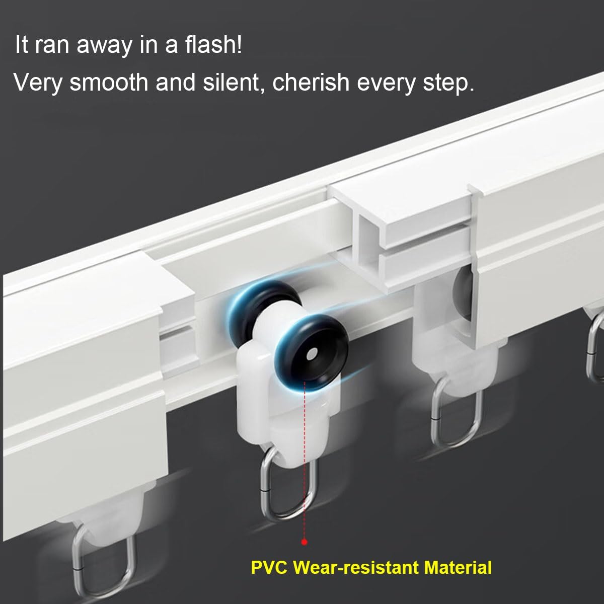 Rail De Rideau De Plafond - Pliable - Rail Rideaux Coulissant Pour Balcon Baie Vitrée Salon Baignoire Camping Car, Système De Rail De Rideaux De Camping-Car Séparateur De Pièce Diy(White-Ceiling,200cm