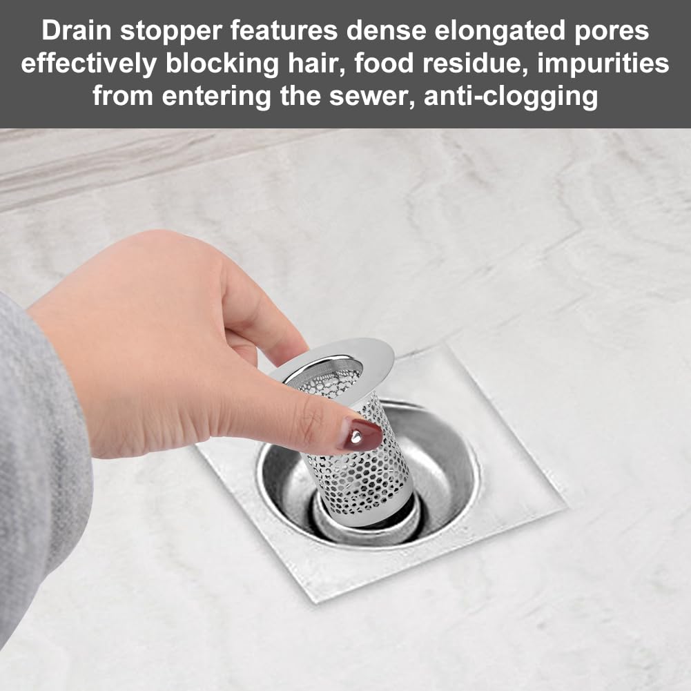 4er-Set Edelstahl-Abflussstopfer Mit Haarfänger – Für Waschbecken, Dusche & Küche, Rostfrei, Einfache Reinigung (5,3–11,4 Cm)