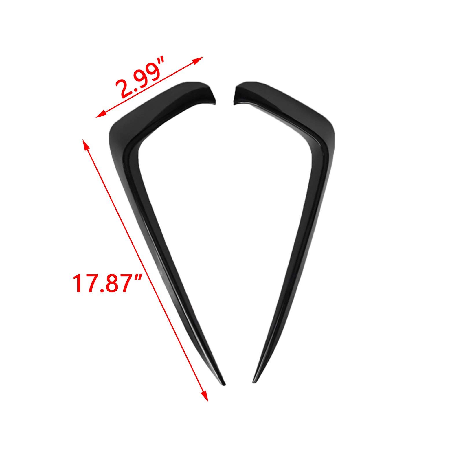 Xotic Tech Car Front Bumper Side Vent Splitter Flaps Fog Light Eyelid Eyebrow Trim Compatible with Jetta MK7 2019-2021(Glossy Black)