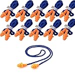10 Pair Corded Reusable Ear Plugs for Shooting Range Ear Protection for Gun Range - Hunting Ear Plugs for Construction Firearm Ear Protection Shooting Gun Hearing Protection Earplugs Corded