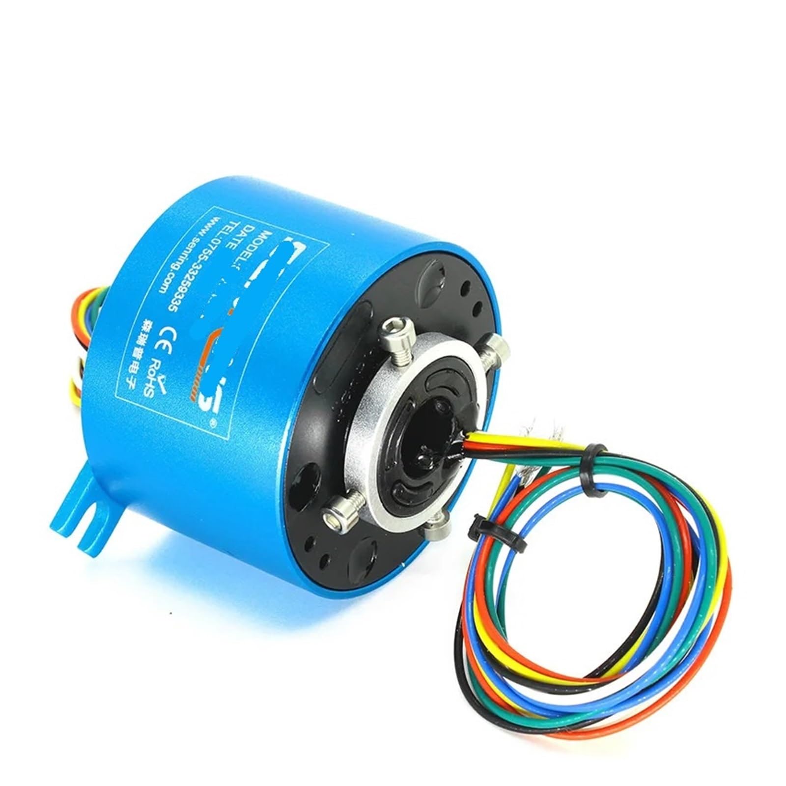 Bague collectrice creuse 12 canaux 10A pour robotique et bras articulés de 56mm - 2