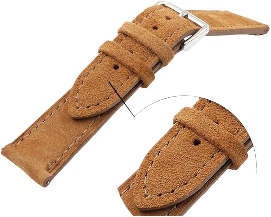 XILILHC Soft Suede Leather Watch Band 18mm 19mm 20mm 22mm 24mm Blue Brown Straps Stainless Steel Buckle