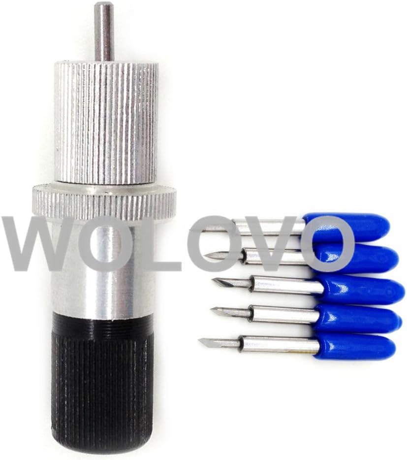 60 Degree Cutting Plotter Tungsten Blade Carbide for Roland Cutter 5pcs+ Roland Blade Cutter Holder Housing