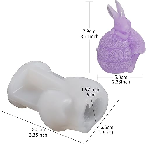 Miniatura 5 de 2 moldes para velas 3D animales molde antiadherente de resina epoxi fundición de silicona para hacer velas, jabón yeso
