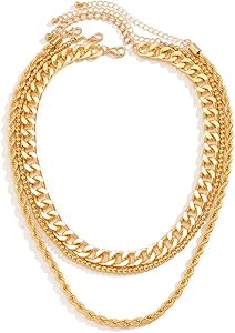 Amazon.com: Octwine Boho Gold Twist Rope Chain Bead Choker