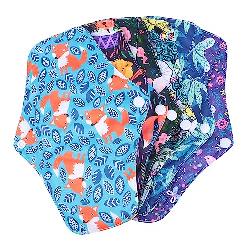 Healeved 6piezas Almohadillas Menstruales De Reutilizables Absorbentes y Ecológicas Diseño De Botones Para y Postparto Fabricadas Carbonizado