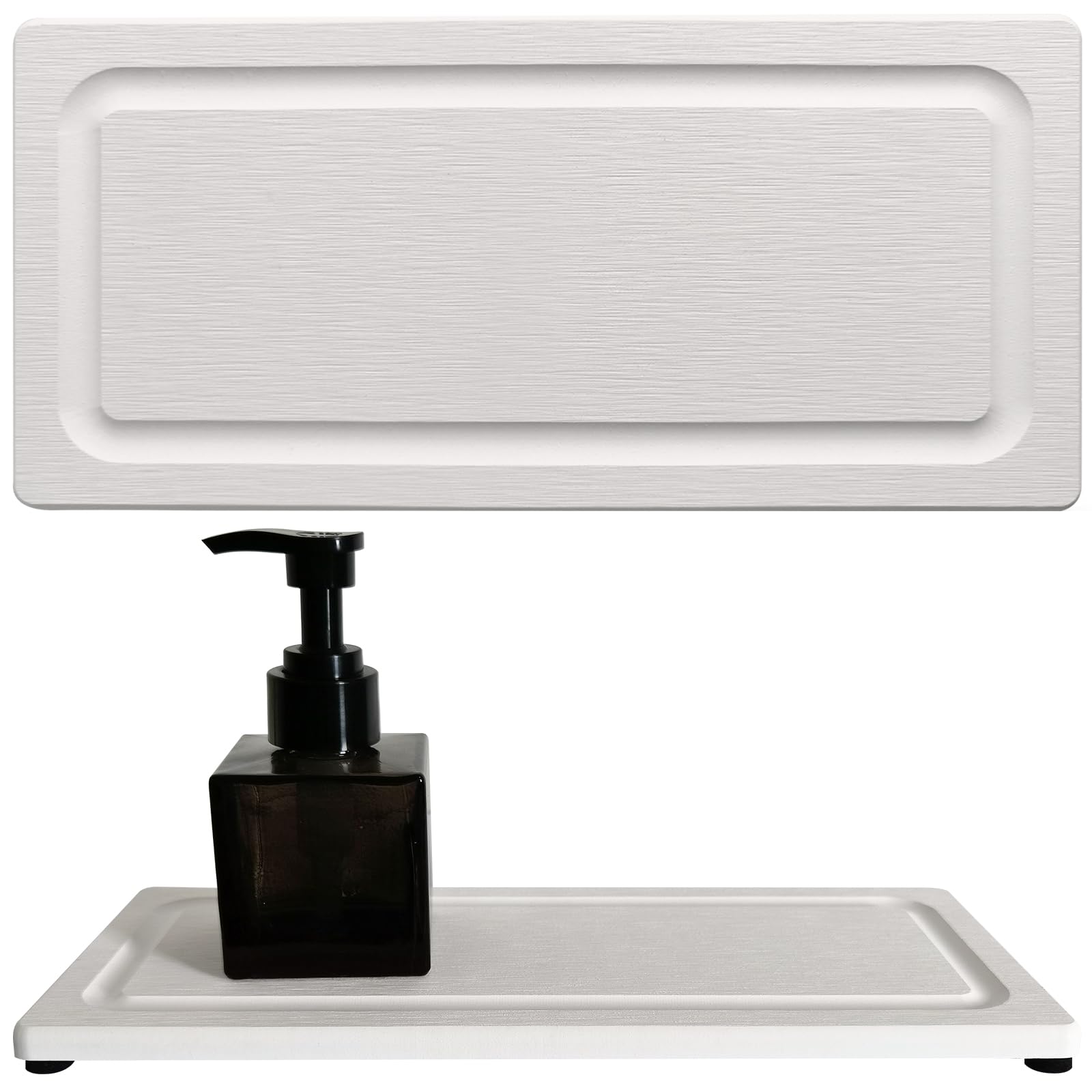 2 PCS Fast-Drying Stone Trays for Bathroom Sink & Kitchen Counter, Water Absorbing Diatomite Sink Coasters, Vanity Tray, Hand Soap Holder with