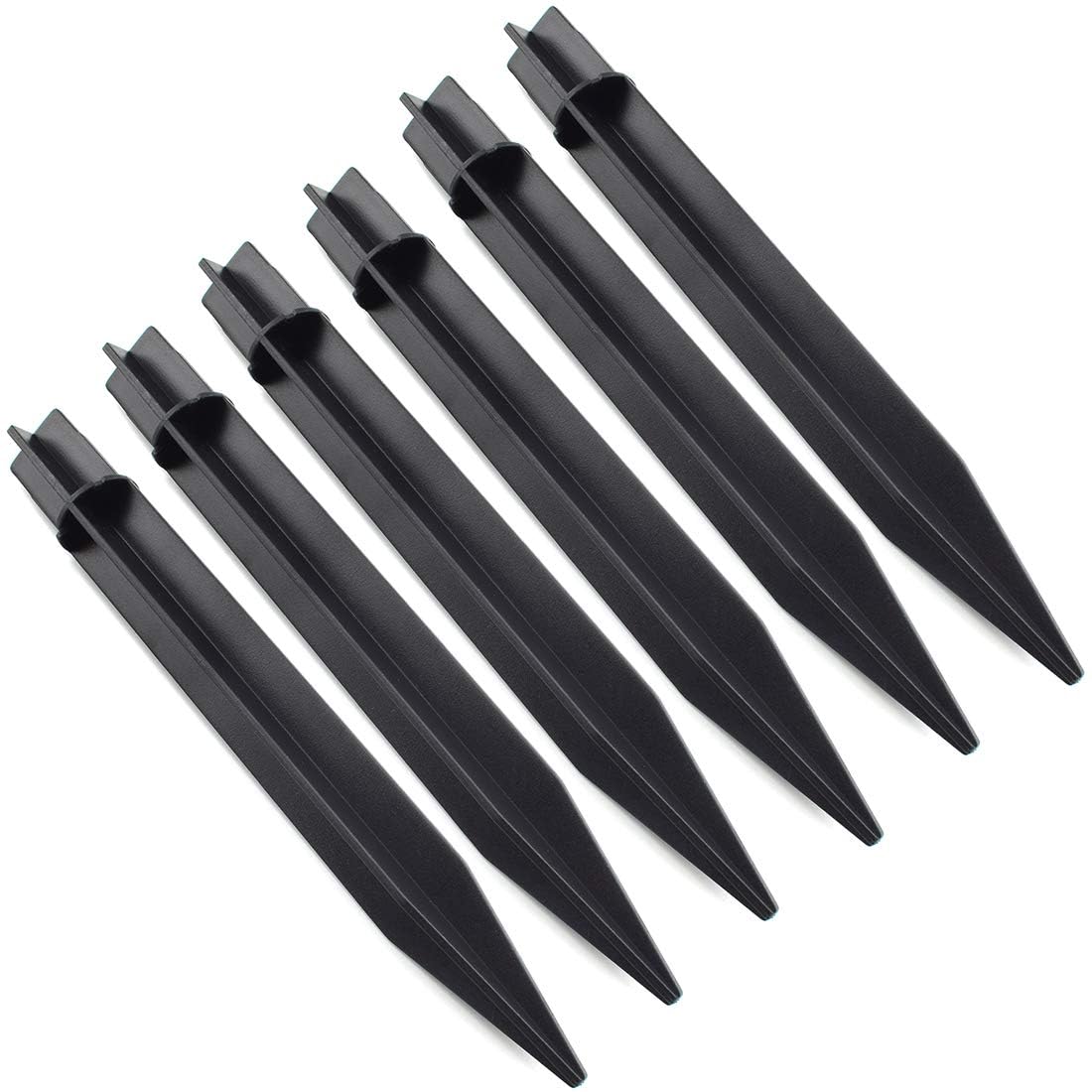 SDTC Tech 12-Pack 8.26 Inch / 21cm ABS Ground Spikes Solar Torch Light Garden Plastic Ground Stakes for Garden Light Pathway Markers