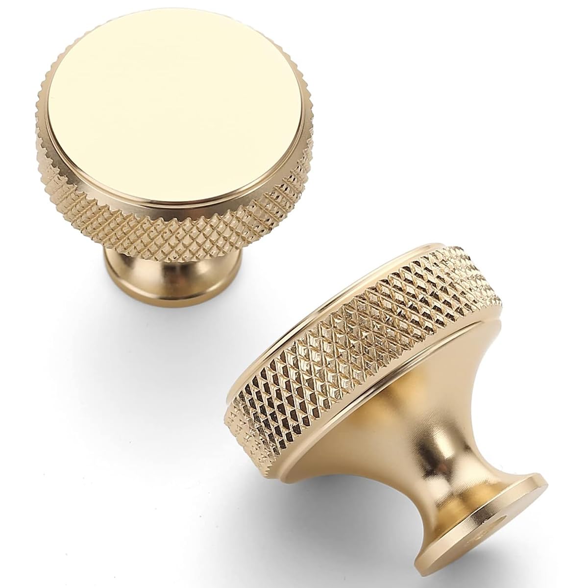 Cabinet Knobs for Kitchen, Gold Knurled Cabinet Handles Drawer Knob for Drawer Dresser, Cupboard and Wardrobe 6 Pcs