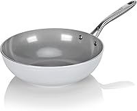 TECHEF CeraTerra 12-Inch Ceramic Nonstick Wok - PFOA/PTFE/PFAS-Free Flat Bottom Stir-Fry Pan, Oven/Dishwasher Safe, Induction Ready, Made in Korea