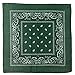 Bandanas By The Dozen 100% Cotton 12-Pack 22" x 22" - Paisley Kelly Green