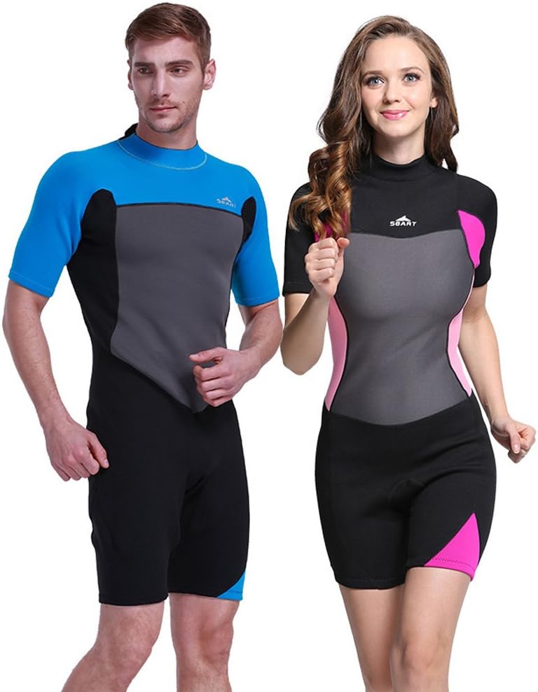 Unisex Short Sleeve 2MM Neoprene Wetsuit Men for Surfing One Piece Triathlon Scuba Diving Spearfishing Wetsuit Women Surfing: Clothing
