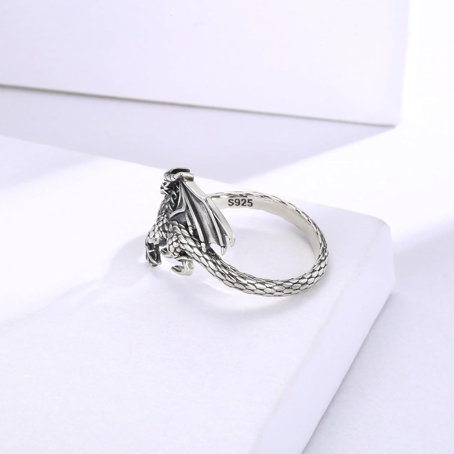 925 Sterling Silver Dragon Stud Earrings Rings for Women Men Hypoallergenic Dragon Jewelry Fantasy Inspired Gifts for Dragon Lovers