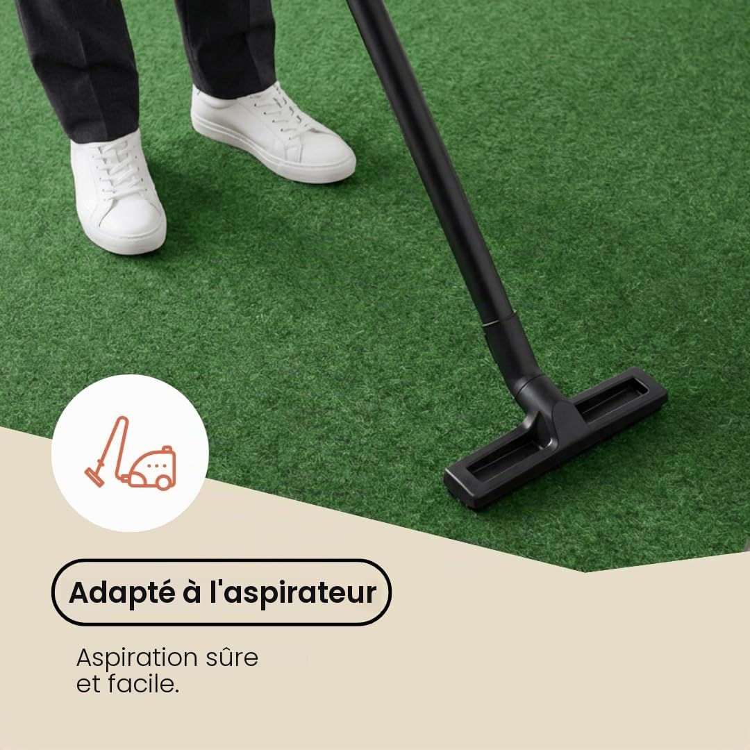 TAPISO Pemba Gazon Synthétique Extérieur au Mètre Faux Gazon Synthétique Moquette d'Exterieur Antidérapant Balcon Terrasse Jardin Vert Résistant Épaisseur 2 mm 400 x 400 cm