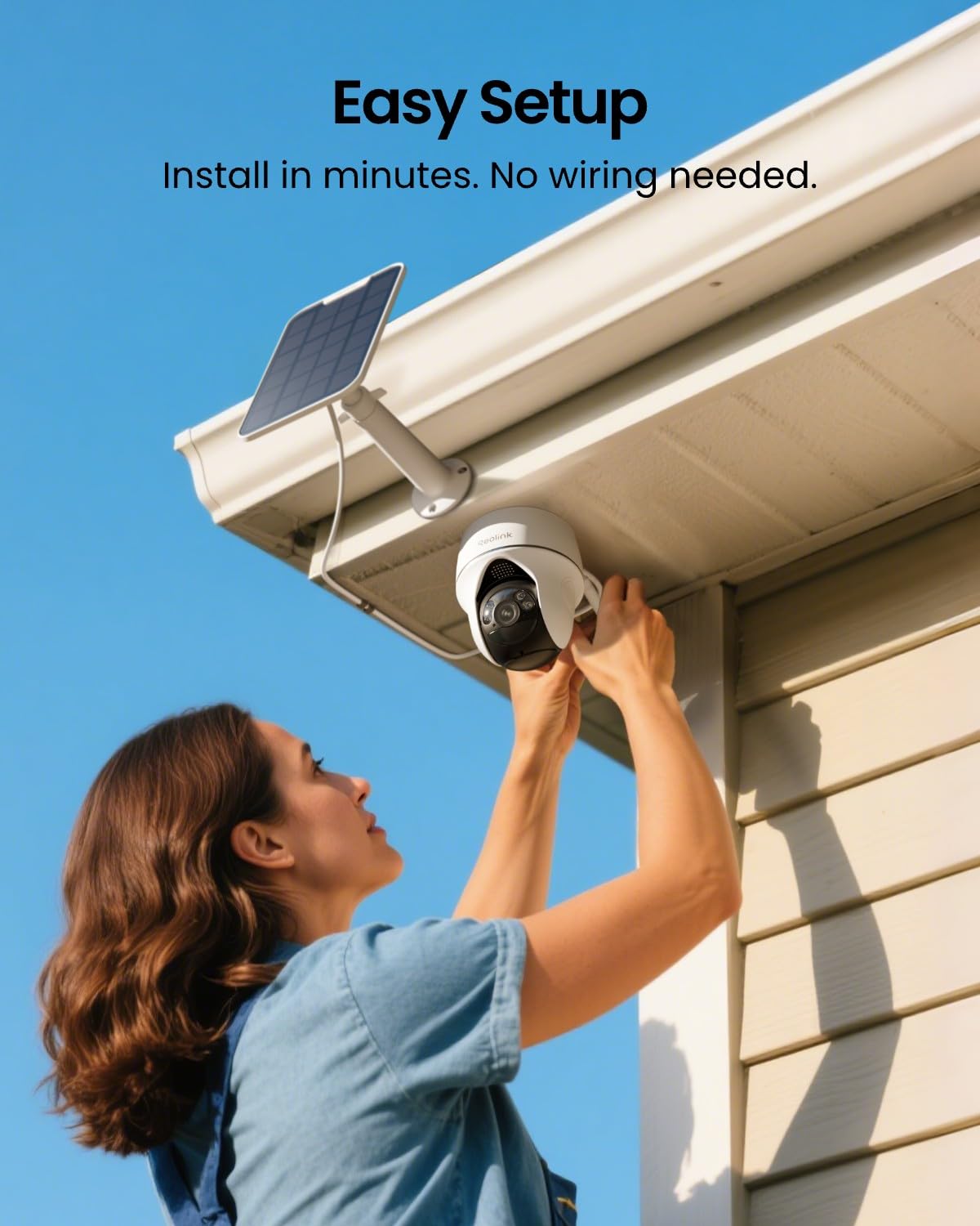 Reolink 5MP PTZ Solar Überwachungskamera Aussen Akku, 360°/140° Schwenkbare WLAN IP Kamera Outdoor mit 2,4/5GHz WiFi, 4,5 m 6 W Solarmodul-Verlängerungskabel