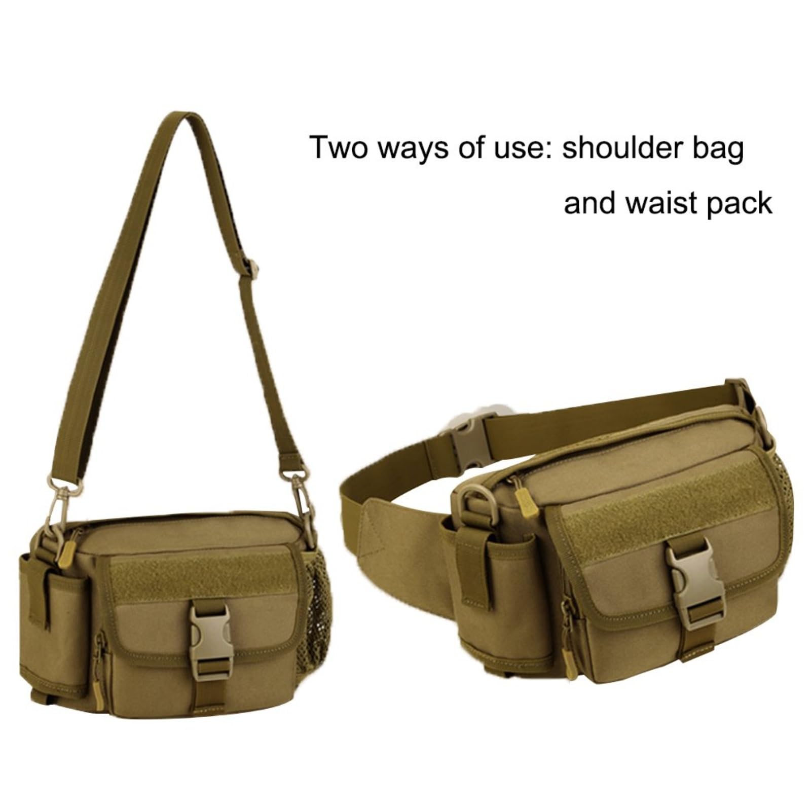 Sac Banane Militaire Multifonction, Sac Banane à BandoulièRe, Pochette ImperméAble avec Porte-Bouteille, pour Randonnée Escalade Plein Air(ACU Digital)