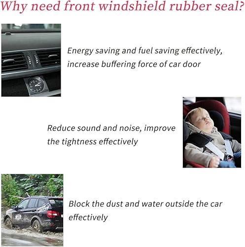 Miniatura 3 de Sello de goma para parabrisas de 26 pies para automóvil, burlete de sellado en forma de T, sello de techo solar, moldura de parabrisas para techo