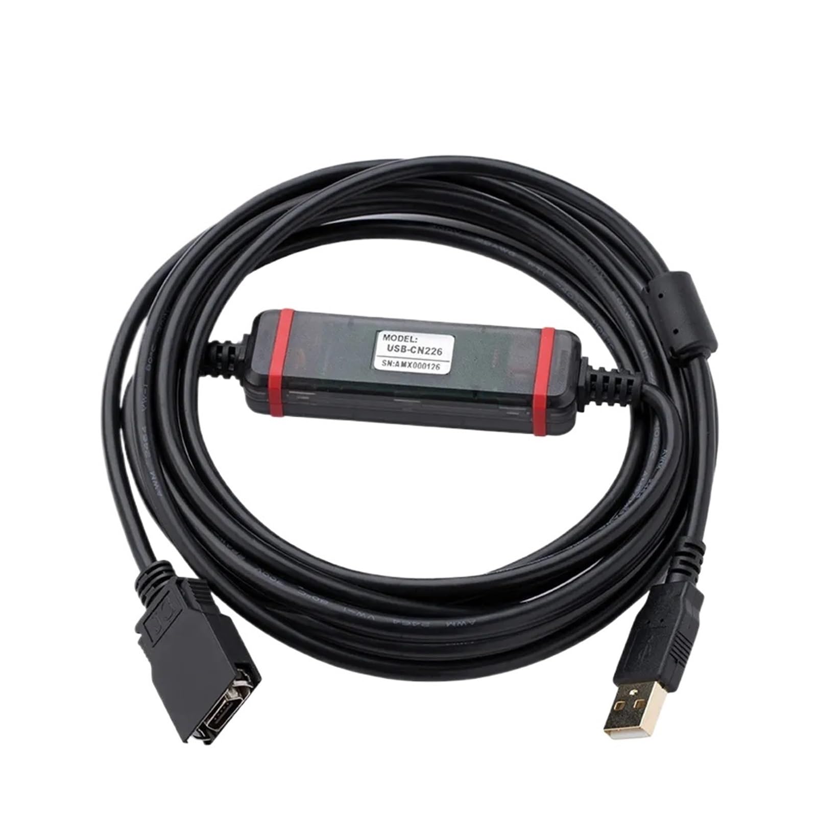 câble de programmation Câble de programmation PLC adapté au câble de téléchargement de puce FTDI Omro série CS/CJ/CQM1H USB-CN226+(Black FTDI Type)