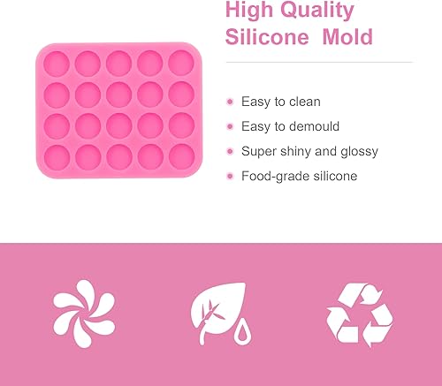 Miniatura 7 de Juego de 3 piezas de mini molde de silicona brillante, mini corazónhexágonocírculo para aretes de oreja, molde de resina epoxi para manualidades,