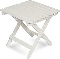 Vista 10 de Shine Company - Mesa auxiliar cuadrada plegable de madera maciza, mesa de patio pequeña Adirondack para exteriores, natural