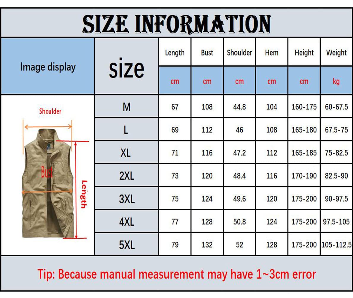 Gilet in Cotone da Uomo M-5XL - Allentato Multitasche per Esterni Con Tasche Con Cerniera, Senza Maniche