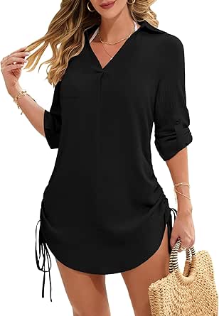 Strandkleid Damen Joyesplay - Bikini Cover Up Tunika Sommer