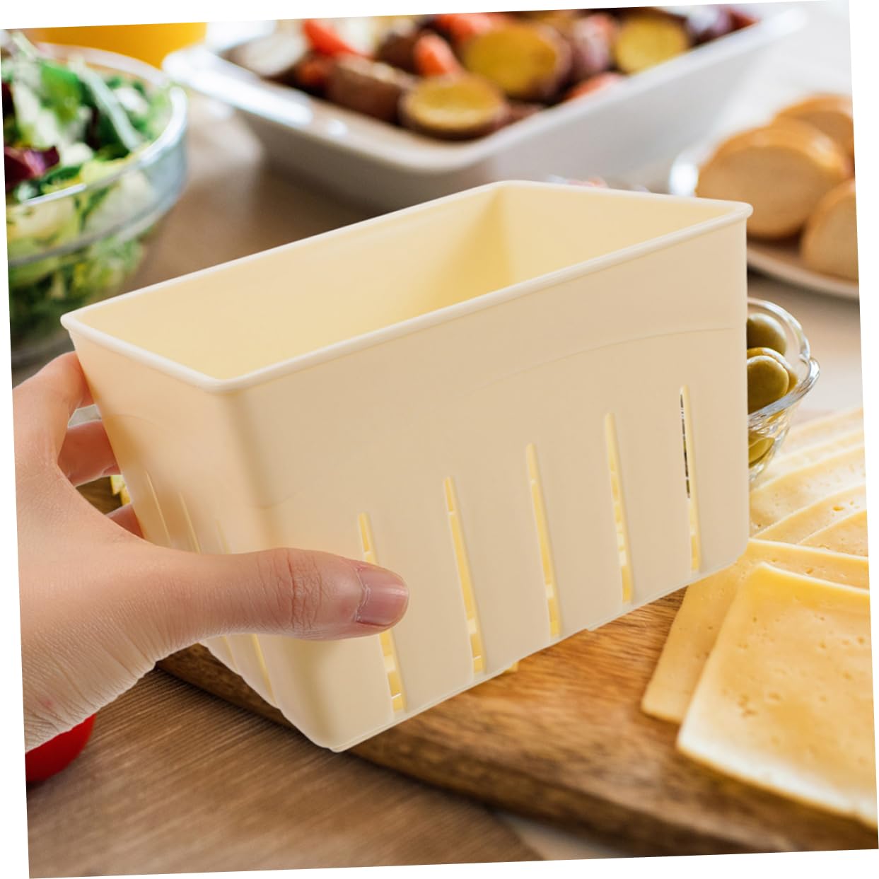 KICHOUSE Pressa Per Formaggio in Legno 4 Pezzi Stampo Per Tofu Domestico Manuale