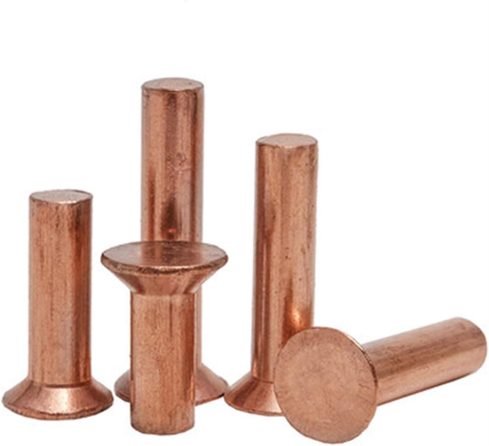 Rivetti di fissaggio Nutsert, viti bulloni, rivetti in rame M3 a percussione testa svasata rivetti in ottone massiccio chiodi a cono piatto lunghezza 3 mm-25 mm (lunghezza stelo: M3x8mm (40 pezzi)) (